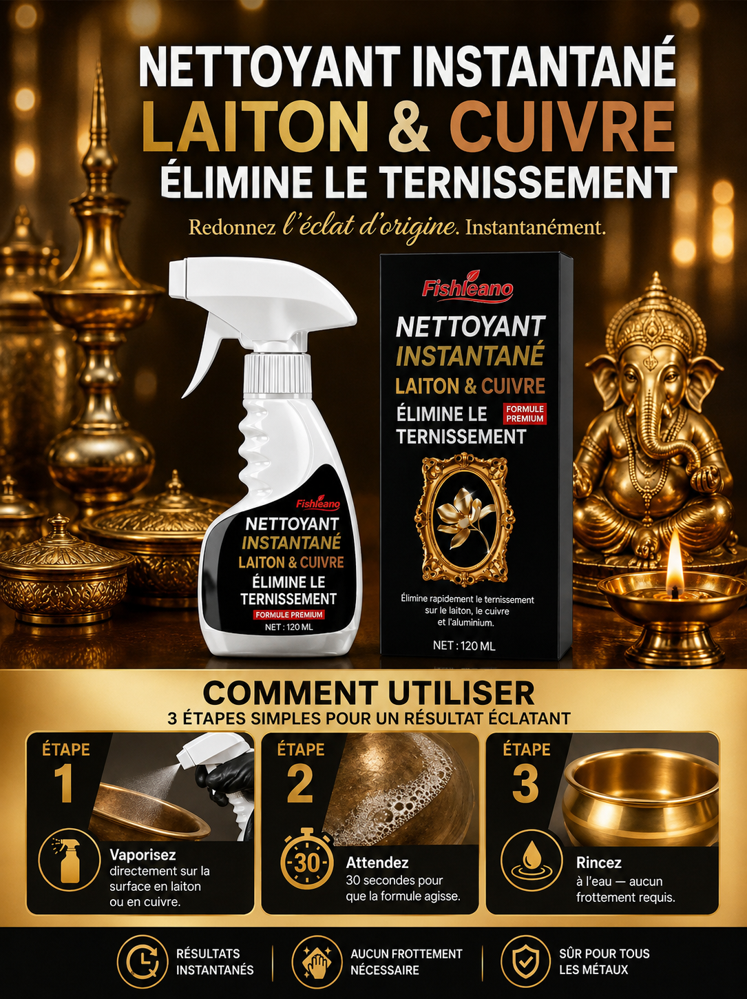 Brass & Copper Restorer Spray β Instant Shine
