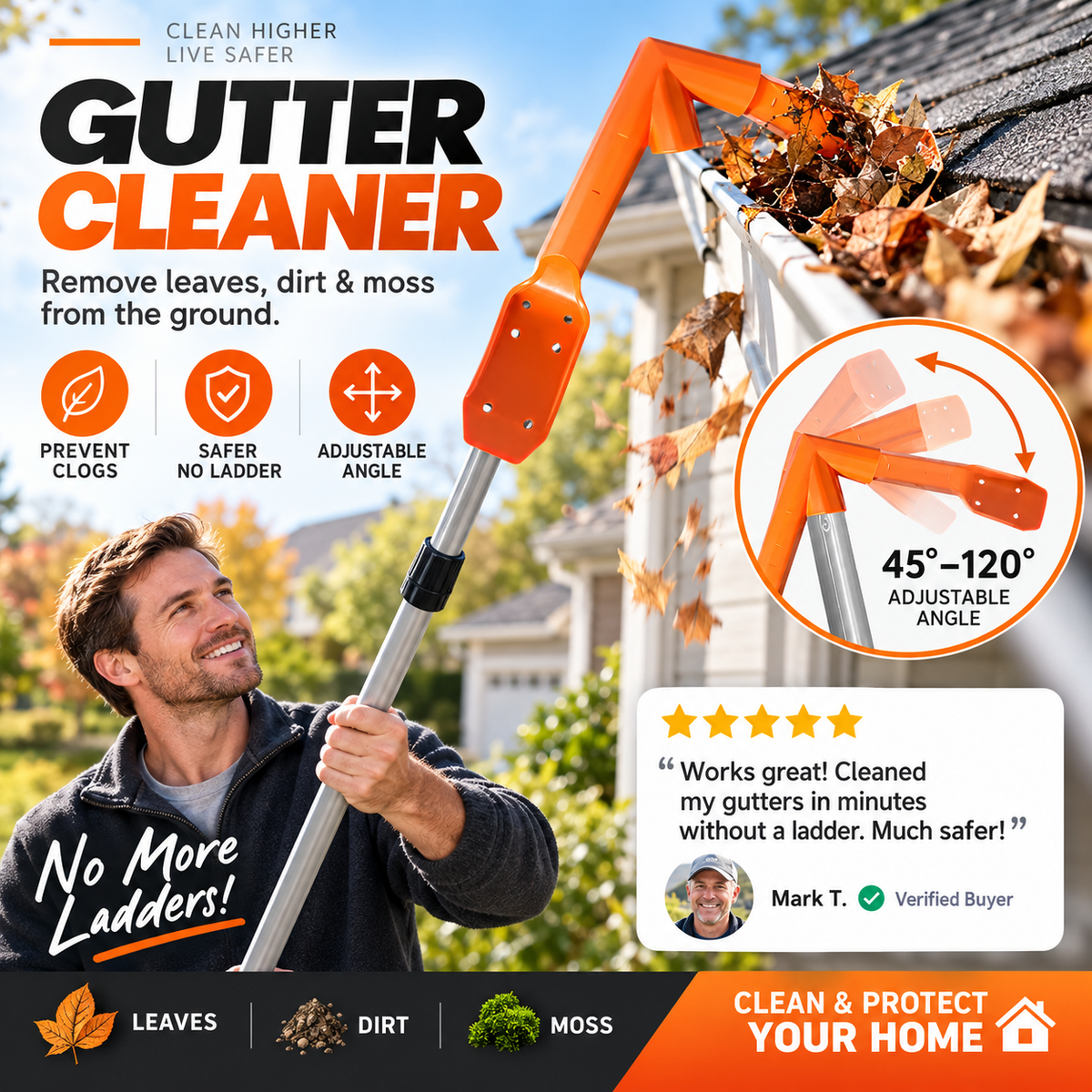 Gutter Cleaner From the Ground β No More Ladder