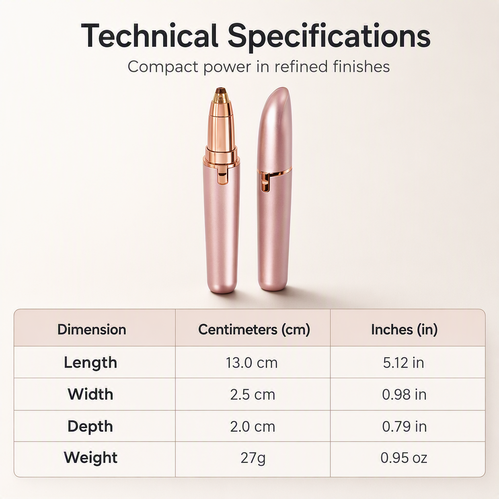 LED Eyebrow Trimmer – Lipstick Size, Gentle & Precise