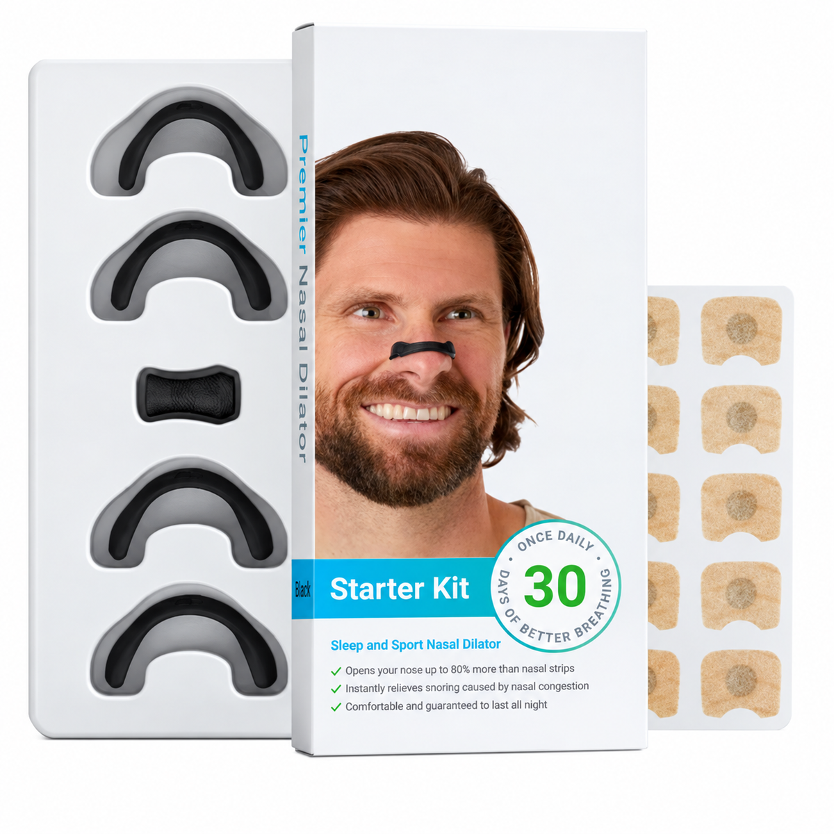 Magnetic nasal strip starter kit