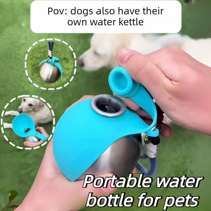 Portable Dog Water Bottle with Built-In Bowl