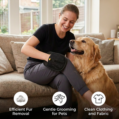 Removes pet hair from fabric