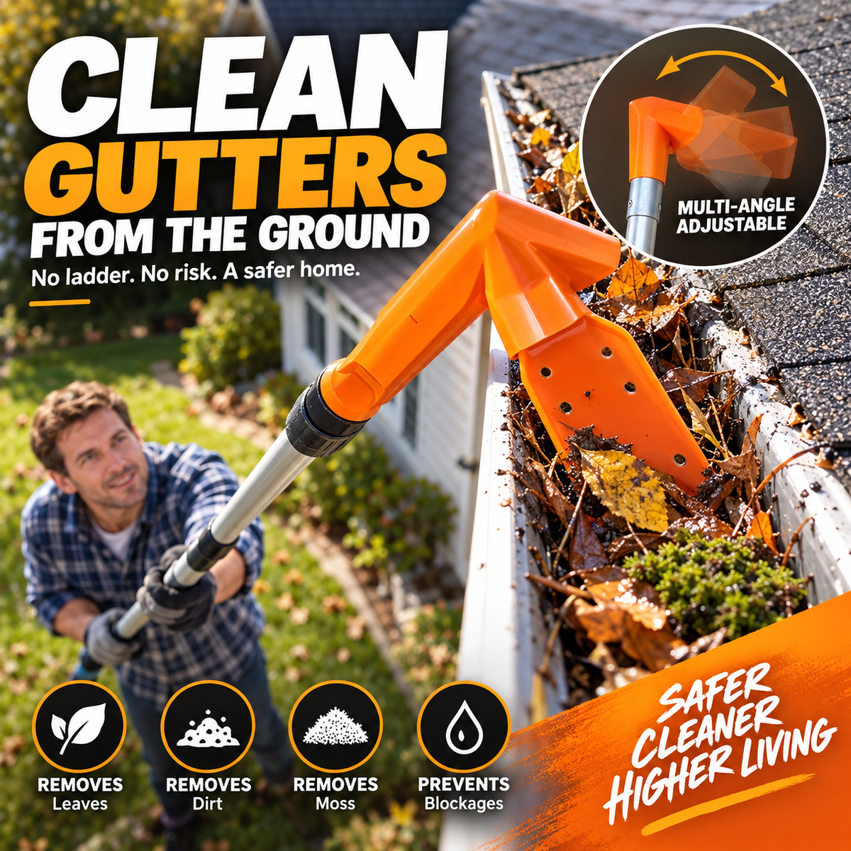 Gutter Cleaner From the Ground – No More Ladder
